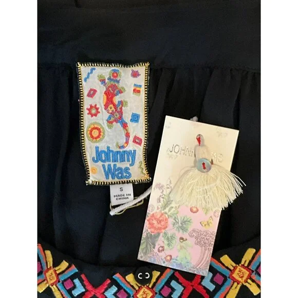Johnny Was Ennoki Blouse Black Small - Picture 6 of 6